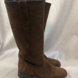 J crew size 7 brown leather tall riding boot